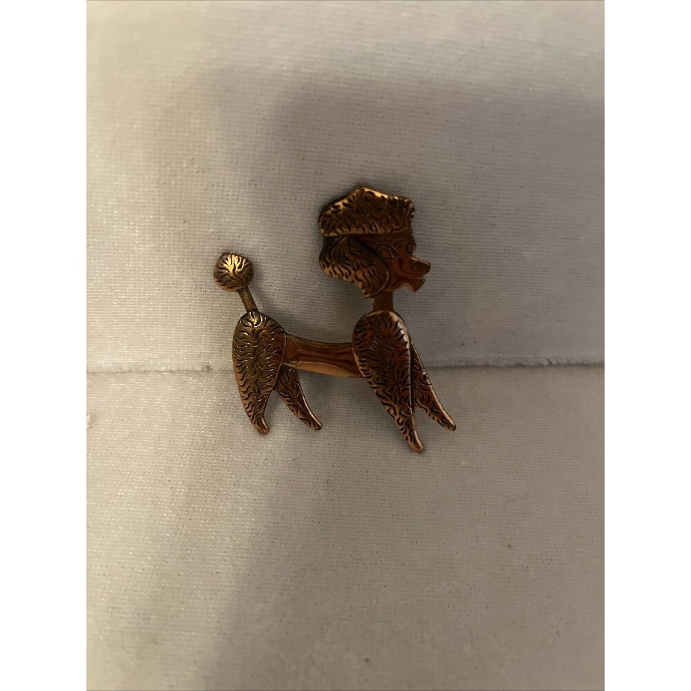 Adorable Vintage 1960’s Mid Century Modern Copper Poodle Jewelry Pin
